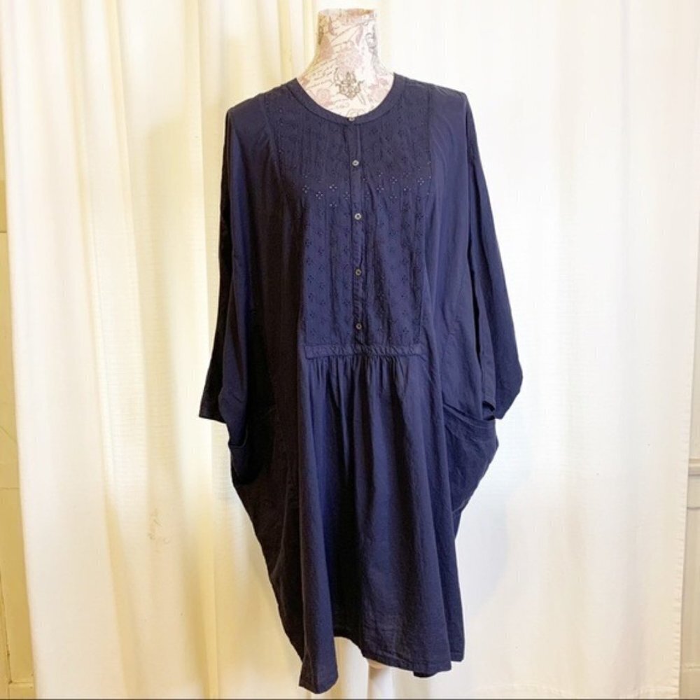 XiRENA blue oversized cotton light weight fabric Dress